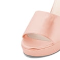 thumbnail image 3 of YDN Women Comfortable Peep Open Toe Platform Chunky High Heel Slide Sandals Dress Mules Slipper Party Dressy Shoes Size 4 Orange, 3 of 4