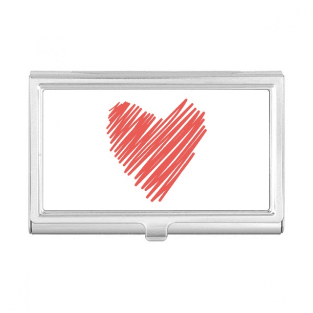 Heart Graffiti Drawing Valentine's Day Business Card Holder Case Pocket Box Wallet