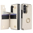 thumbnail image 3 of ELEHOLD Luxury Wallet Case for Samsung Galaxy Z Fold 6, Faux Leather Non-Slip Grip Ring Holder Flip Kickstand Card Cash Slot Shockproof Protection Case for Samsung Galaxy Z Fold 6 ,White, 3 of 7
