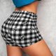 thumbnail image 4 of Fotbe Black Tartan Plaid Shorts Sin Costuras – Shorts Deportivos de Cintura Alta para Mujer, Elásticos para Gimnasio, Yoga, Running o Ciclismo-Large, 4 of 8
