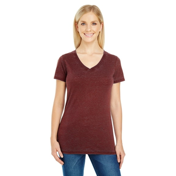 Womens Clementine Cross Dye Short Sleeve V-Neck Tee