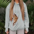 thumbnail image 2 of lnmuld Women's Cat Dog Pouch Hoodie Oversized Pullover Drawstring Hood Pet Carrier Sweatshirt with Kangaroo Pocket Thumbhole Cuffs Long Sleeve Size:M, 2 of 4