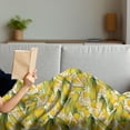thumbnail image 3 of Corn Soft Flannel Fleece Blanket, Vegetable Organic Food Realistic Illustration Yellow Corn Stalks Agriculture, Cozy Plush for Indoor and Outdoor Use, 70" x 90", Yellow Green White, by Ambesonne, 3 of 5