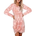 thumbnail image 1 of Vestido corto informal con tinte de corbata para mujer, cuello redondo, sin mangas, camiseta suelta de verano, minivestido Ormromra, 1 of 6