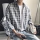 thumbnail image 3 of Camisas y blusas de manga larga para hombre, ropa de carga a cuadros, lujo, elegante, XXL, estilo coreano, tops para hombre, estética, hipster, novedad en S, 3 of 5