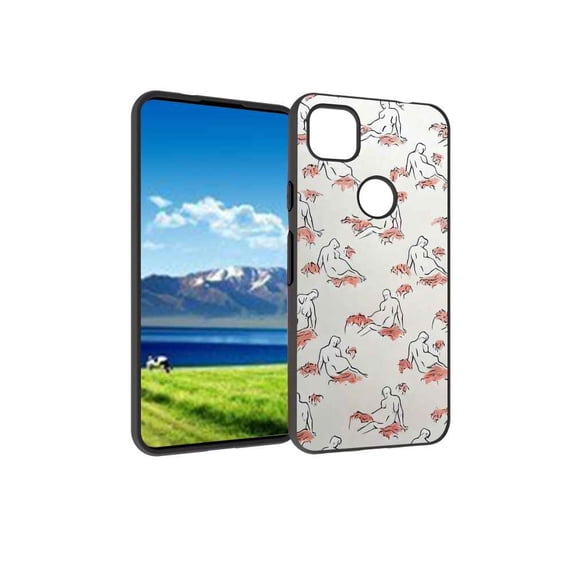 Compatible with Google Pixel 4A 4G Phone Case, Nude-Woman-3 Case Men Women, Flexible Silicone Shockproof Case for Google Pixel 4A 4G