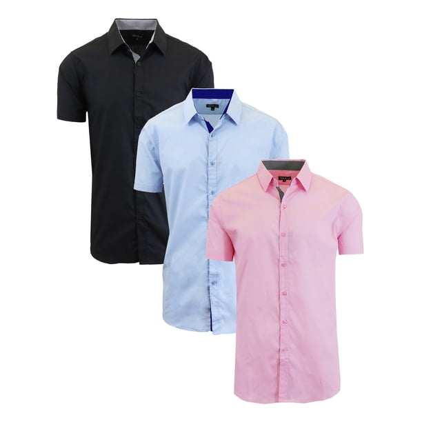 Men's 3Pack Short Sleeve Dress Shirts (S5XL)
