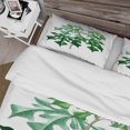 thumbnail image 4 of Designart 'Vintage Green Leaves Plants II' Juego de Funda Nórdica Tradicional, 4 of 5