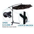 thumbnail image 4 of Outdoor Umbrella,10 Ft Patio Backyard Umbrella with Solar Lights, Heavy-Duty Outdoor Patio Umbrella with Cross Stand, Weather-Resistant Umbrella for Patio Outside Backyard, Taupe, Chocolate, DJ289, 4 of 7