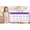 thumbnail image 4 of Lanbubble Toddler Girl Dresses Back Bowknot Sunflowers Ruffled Sleeve Dress Casual Sundress 6-7 Years, 4 of 8