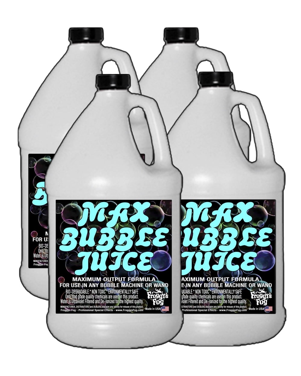 MAX Bubble Fluid 10x the Bubbles from Ordinary Machines 4 Gallons