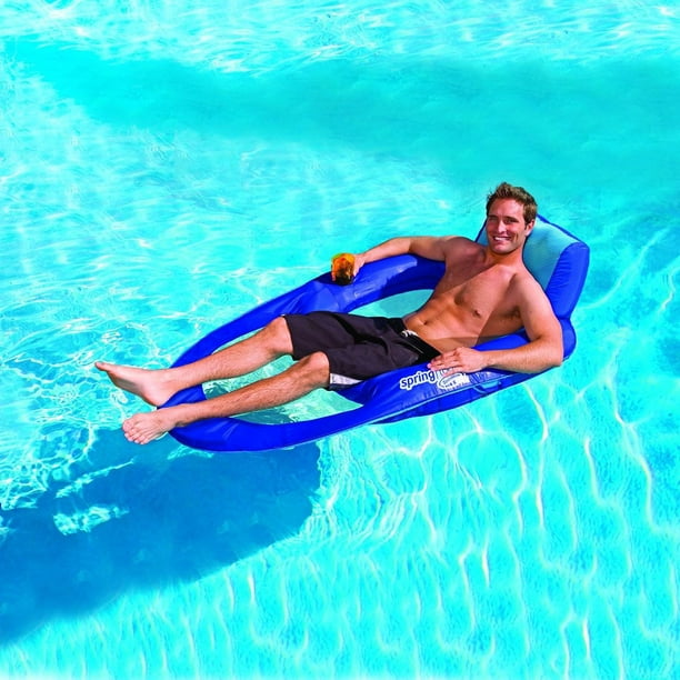 Bouée de piscine gonflable + pompe à air, assise flottante