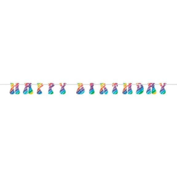 Unique Industries Assorted Colors Rainbow Party Banner, 108" x 6"