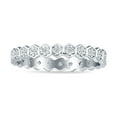 thumbnail image 2 of Full Eternity Hexagonal Stacking Band Cubic Zirconia White Gold 925 Sterling Silver, Size 7, 2 of 6