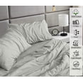 thumbnail image 6 of RUVANTI 100% Cotton Sheets – Twin XL Size Percale Bedding, Cooling & Breathable, Durable with a Crisp, Soft & Comfortable Feel, 16" Deep Pocket, 3-Piece Set, Silver, 6 of 6
