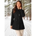 thumbnail image 4 of DARING DIVA Women's Double Breasted Long Sleeves Button Down Winter Peacoat XL Black, 4 of 7