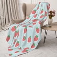 thumbnail image 3 of Sikiie Hand Drawn Strawberry Cozy Flannel Fleece Throw Blanket: Lightweight & Thick for All Seasons - Perfect for Women, Men, & Kids"60"x50", 3 of 6