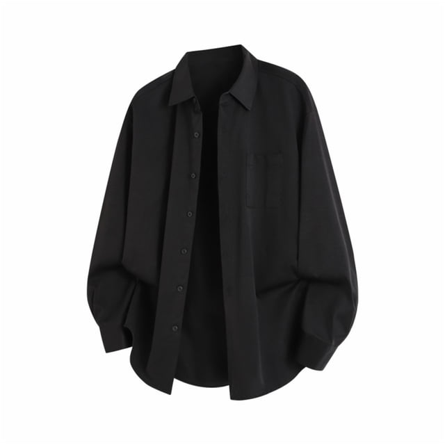 pstuiky hombres de manga larga, Camiseta de manga larga con botones y cuello vuelto de color liso para hombre salir tops m