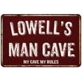 thumbnail image 1 of LOWELL'S Man Cave Red Grunge Sign 8 x 12 High Gloss Metal Sign 208120003316, 1 of 1