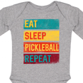 thumbnail image 4 of Inktastic Eat Sleep Pickleball Repeat Boys or Girls Long Sleeve Baby Bodysuit, 4 of 5