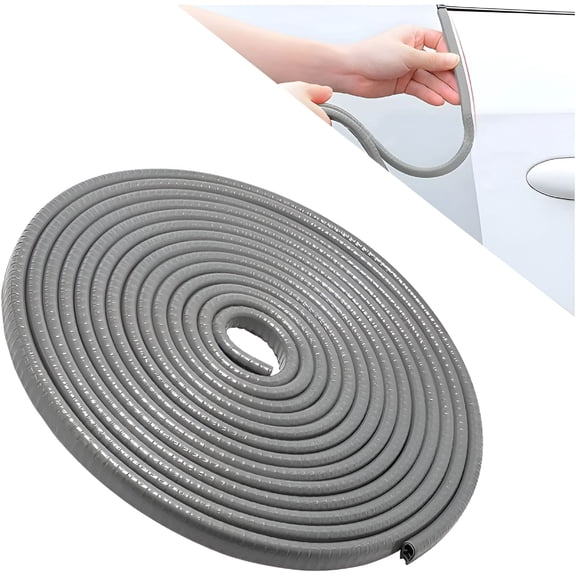MELIVO 33Ft/10M Universal Invisible Car Door Edge Guard Protector,U Shape Seal Rubber Corner Trim,Vehicle Protective Strips Car Door Protector(Gray)
