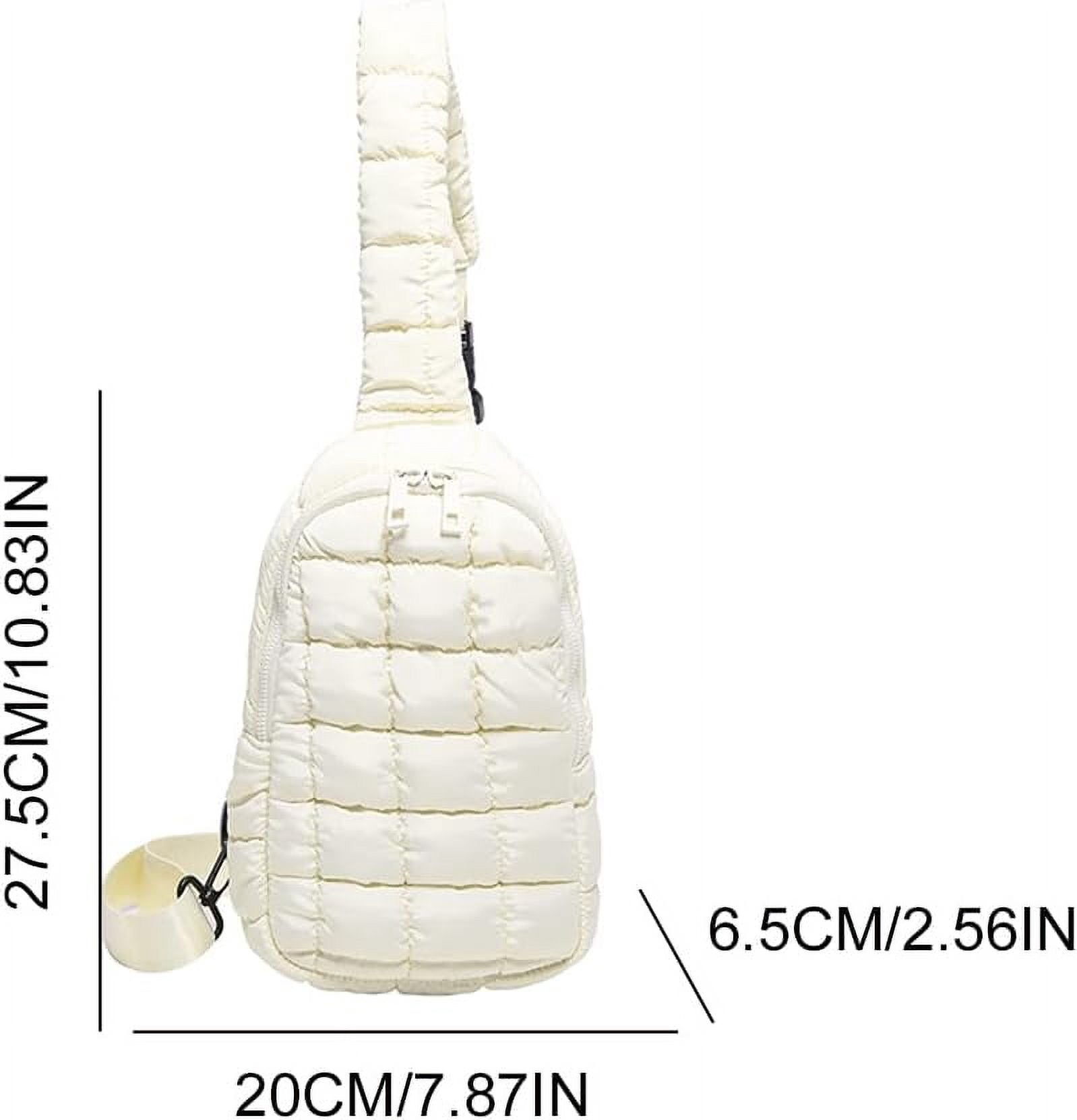 Municipal Puffer Quilted Sling Bag Puffy Crossbody Purse for Women Puffer Fanny Pack Quilted Chest Bag Puffy Waist Bag