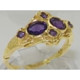 thumbnail image 2 of LBG British Made 9k Yellow Gold Natural Amethyst Womens Anniversary Ring - Size 8.25, 2 of 5