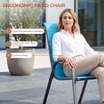 thumbnail image 4 of Arlopu 7pcs Outdoor Patio Dining Set, Patio Rectangular Metal Table & 6 Stackable Textilene Chairs, Outdoor Furniture for Backyard Garden Poolside, Blue, 4 of 9