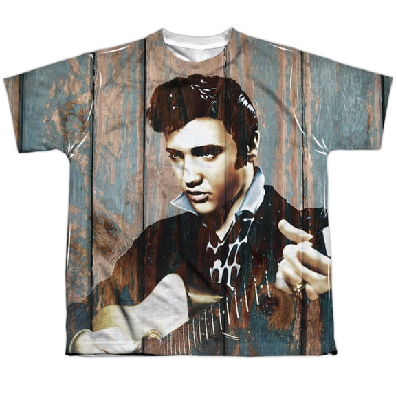 Elvis Presley - Woodgrain - Youth Short Sleeve Shirt - X-Large