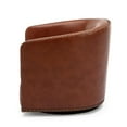 thumbnail image 3 of Comfort Pointe Tyler Faux Leather Solid Armchair, Caramel, 3 of 14