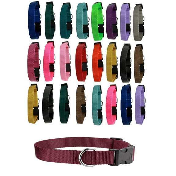 Dog Collar Shelter Rescue Vet Bulk Pack 25 Assorted Color Adjustable Choose Size (Medium - 14 to 20 Inch)