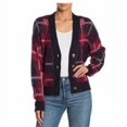 thumbnail image 1 of Abound Front Button Brushed plaid Cardigan In Red black Print Size S, 1 of 1