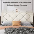 thumbnail image 5 of Uhomepro Adjustable Headboard Modern Faux Leather Platform Bed, Creamy White, 5 of 8