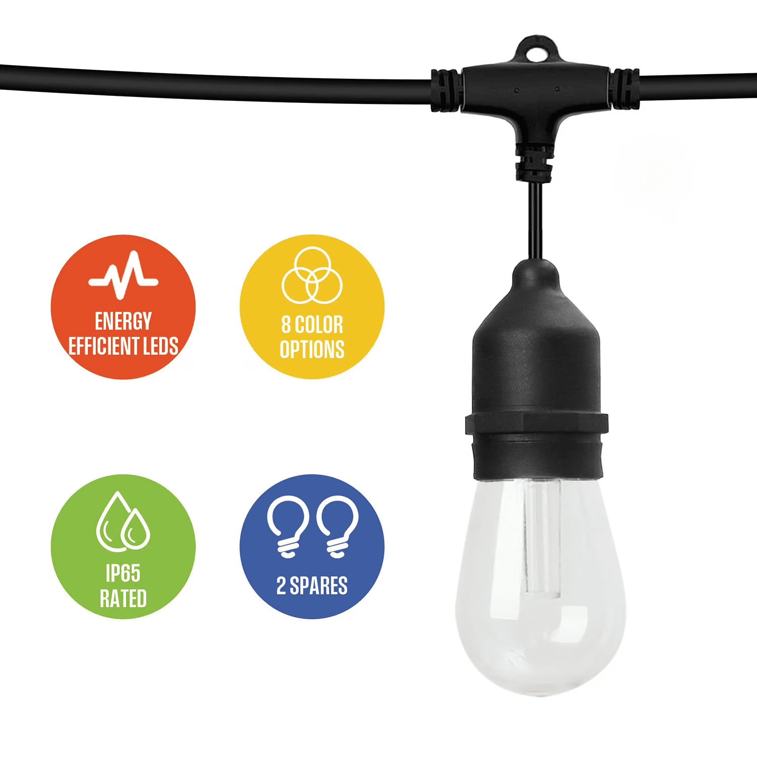 Westinghouse 24 Bulb Color Changing String Light 48ft,Rope Lights Outdoor with Remote Control for Bedroom Garden Party Halloween Christmas Decorations
