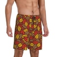 thumbnail image 2 of Kdxio Fall Leaves Print Mens Sleep Shorts Bottoms Soft Comfy Pajama Wear Pants with Drawstring Pockets, 2 of 7