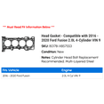 thumbnail image 2 of Head Gasket - Compatible with 2016 - 2020 Ford Fusion 2.0L 4-Cylinder VIN 9 2017 2018 2019, 2 of 2
