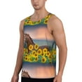 thumbnail image 2 of Gaeub Horse Sunflowers Men's Athletic Tank Top, Workout Sleeveless Shirts, Running Tank Tops for Gym, Running, Training - XX-Large, 2 of 9
