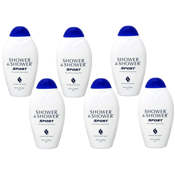 Shower To Shower Body Powder Sport, 13 oz (Pack of 6)