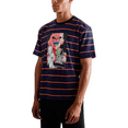 thumbnail image 2 of Dragon Ball Z Kid Buu Frieza & Cell Crew Neck Short Sleeve Blue & Orange Striped T-shirt-Medium, 2 of 3