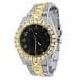 thumbnail image 2 of Black Face Solitaire 2 Tone Gold Finish Simulated Diamond Water Resistance Steel Back Metal Band Watch 40mm, 2 of 5