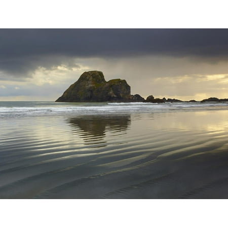 Low Tide at Sunset on a Flat Beach with Camel Rock Near Trinidad, Northern California, USA Print Wall Art By Patrick (Best Tide Pools In Northern California)