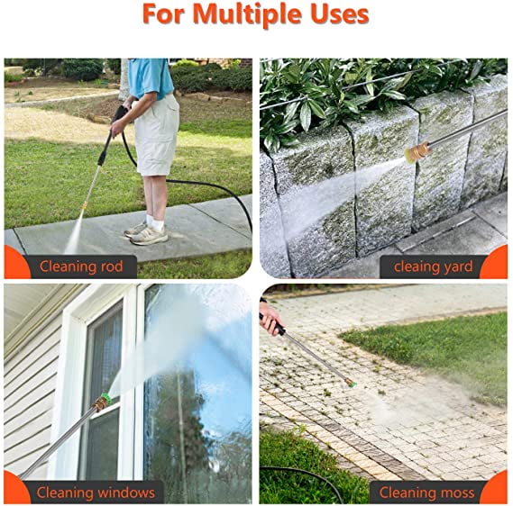Suyncll Pressure Washer 3000PSI Electric Power Washer with Hose Reel and Brush,High Pressure Washer for Driveway Fence Patio Deck Cleaning Orange 