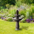 thumbnail image 3 of Teamson Home Water Fountain Outdoor Deluxe Pineapple 2-Tier Pedestal Gray, 3 of 6