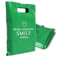 thumbnail image 4 of OPTIPAK Plastic Bags with Handles – 12x15 Merchandise Bags for Small Business, Die-Cut Retail Boutique & Shopping Bag, Goodie Bag & Trade Show Supplies – Make Someone Smile Today (Pack of 100), 4 of 5