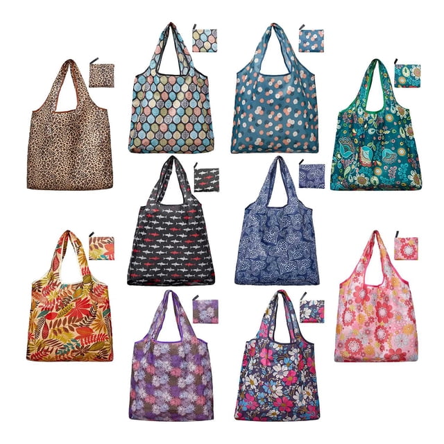 Bolsas de Comestibles, Reutilizables, Plegables, Paquete de 10, Bolsa de Compras, 50 Libras, Antidesgarro Extragrande, Almacenamiento Lavable una MáQuina