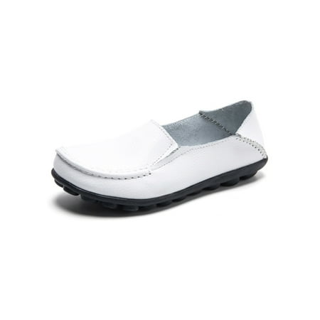 

Gomelly Womens Casual Shoes On Flats Memory Loafers Lightweight Moccasians Women Ladies Walking Shoe White 9