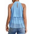 thumbnail image 3 of Women'S Layered Ruffle Hem Sleeveless Halter Chiffon Blouse Flowy Tank Tops XXL, 3 of 9