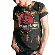 Skull & Wings Men's Black Tie Dye Short Sleeve Jurassic Punk Graphic T-Shirt