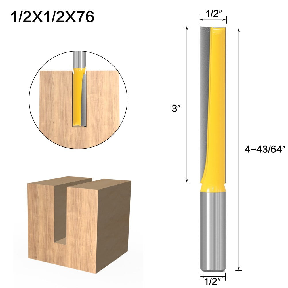 12mm 1/2 Inch Shank Steel Long Rod Router Bit Milling Cutter  Woodworking Tool 