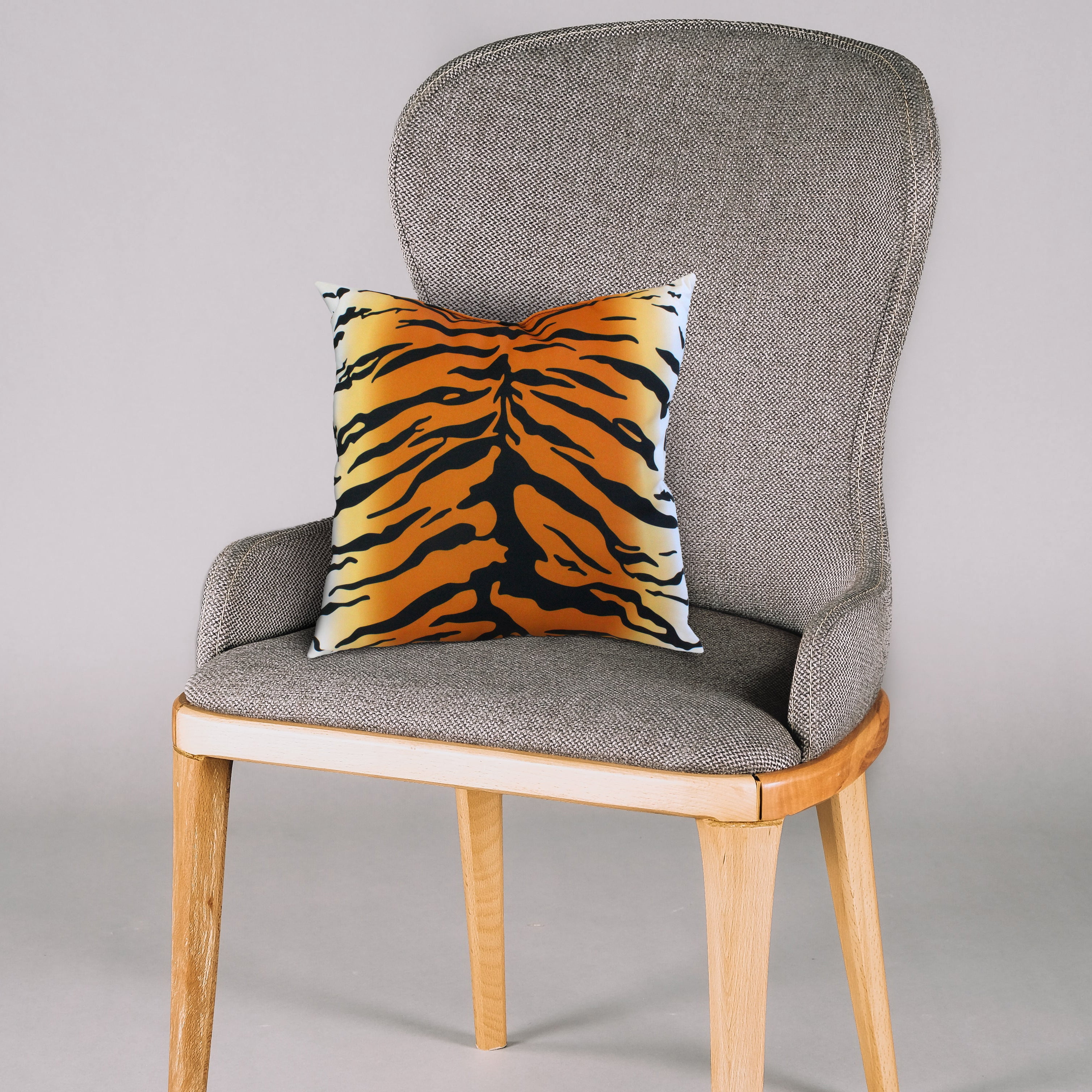 Everything Comfy Tiger Print Decorative Throw Pillow, 16x16 Inch, Natural,